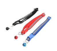 FIXOSHEE 3 pièces Collier Réfléchissant Réglable pour Chiot et Chat Petit Chien avec Clochette Sécurité Nocturne Ajustable Rouge Bleu Noir