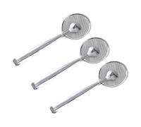 FIXOSHEE 3 pièces Cuillères Filtre Inox avec Pince Passoire Épaisse pour Cuisson Filtre Huile Friture Ustensiles Cuisine Polyvalents Tamis pour Aliments Frits