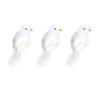 FIXOSHEE 3 pièces Décoration Jardin Oiseaux Blancs Figurines Colombe Réalistes Mousse avec Clip Ornements Pigeon pour Micro Paysage et Plantes Pot