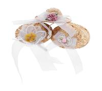 FIXOSHEE 3 Pièces Mini Pet Hat Set Woven Small Animal Caps for Chickens Hamsters Parrots Birds Cute Floral Party Headgear for Birthday Holiday Festival Celebrations