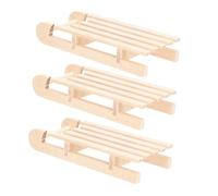 FIXOSHEE 3 Pièces Miniature Wooden Sled Crafts Unfinished Natural Wood Christmas Decor Xmas Sleigh Ornaments for Festive Tabletop Display