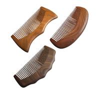 FIXOSHEE 3 pièces Peigne Bois Naturel Antistatique Lot de Peignes Coiffants Droit Ondulé Couronne pour Massage Du Chevelu Outil Pratique pour Femmes