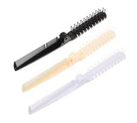 FIXOSHEE 3 pièces Peigne Pliable de Voyage Brosse Compacte Antistatique Portable Démêlant Pratique pour Cheveux Set Multifonction pour Usage Personnel et Salon Couleurs Noir Beige et Blanc