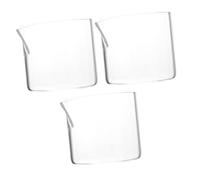 FIXOSHEE 3 pièces Pichet Verre Lait Petit Pot Crème Multifonction pour Café Sirop Sauce sans Anse