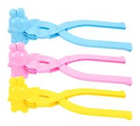 FIXOSHEE 3 Pièces Pince à Boule de Neige Portable pour Garçon Fille Jeu Extérieur Hiver Moules Ludiques pour Batailles de Neige Clip Léger et Facile à Utiliser Rose Bleu Jaune