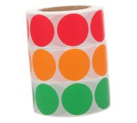 FIXOSHEE 3 Rouleaux Étiquettes Autocollantes Rondes Colorées Pastilles Adhésives Auto pour Classification Rondes Thermiques Résistantes pour Organisation Maison Bureau