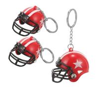 FIXOSHEE 3pièces Porte-clés De Football Mini Casque Pendentif Sport Émail Breloque Connecteur Porte-clés à Boucle Bijoux De Casque Accessoires De Rugby