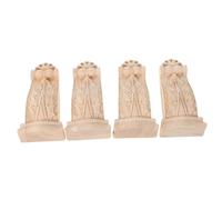 FIXOSHEE 4 pièces Appliques Bois Sculpté Décorations Colonnes Romaines pour Meubles et Murs Ornements Muraux Bois Massif avec Détails Sculptés Élégants Accessoires Décoration Intérieure