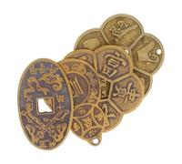 FIXOSHEE 4 Pièces Chinoises Laiton Décoratives Feng Shui Anciennes Amulettes pour Divination Décoration et Style Traditionnel Favorables pour Prospérité et Énergie Positive