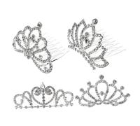 FIXOSHEE 4 pièces Couronnes Petite Princesse avec Peignes Accessoires Coiffure Fille pour Fête Anniversaire et Mariage