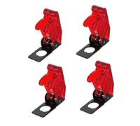 FIXOSHEE 4 pièces Couvercles de Protection de Sécurité pour Interrupteurs Capuchons Étanches et Anticollision Design Transparent Rouge pour Équipements Électroniques et Véhicules
