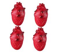 FIXOSHEE 4 pièces Décorations Halloween Cœur Factice Sanglant Réaliste Accessoire Organes pour Fête Zombie Ambiance Horreur Intérieur Extérieur