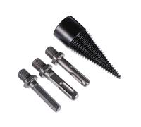 FIXOSHEE 4 pièces Foret Fendeur Bois Set Outil Foret Fendage Bois et Résistant pour Fendre Bûches Rapidement et Facilement Kit Perceuse Tareire pour Chauffage et Bricolage