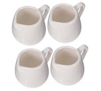 FIXOSHEE 4 Pièces Il y a Une Cuillère à Sauce Poignées De Cruche Servir Crémier Porcelaine Récipient à Sauce Pot à Crème Mini Tasse Pot De Crème Sucre Céramique Blanche