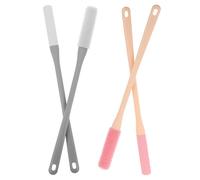 FIXOSHEE 4 Pièces Lot de 4 Brosses pour Bain de Pieds à Long Manche en Silicone, Brosse Orteils et Espaces Interdigitaux, Exfoliante et Nettoyante, pour Seniors et Soins Quotidiens des