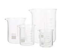 FIXOSHEE 4 pièces Lot de Béchers Verre Borosilicaté Gradués Résistants à Haute Température pour Laboratoire Chimique et Dosage Précis