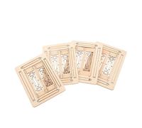 FIXOSHEE 4 pièces Lot de Fenêtres Miniatures Bois pour Maison de Poupée Cadres Rectangulaires Artisanaux Accessoires pour Décoration de Modèle Architecture Chinoise