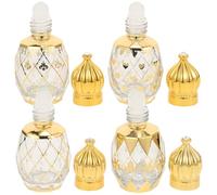 FIXOSHEE 4 pièces Lot de Flacons Parfum Verre avec Rechargeables pour Huiles Essentielles Petites Bouteilles Cosmétiques sans Fuite Design Pratique et Élégant