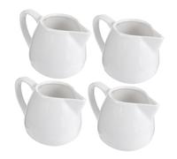 FIXOSHEE 4 pièces Pichet à Lait Céramique Multifonction pour Crème Sirop et Sauce et Réutilisable pour Café Restaurant et Maison