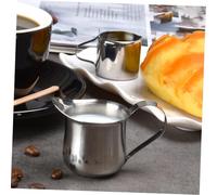 FIXOSHEE 4 pièces Pichet à Lait Inox Pot Crème Petit Inox avec Bec Verseur Mesureur Espresso Tasse Mousseuse pour Café et Sauce Design Élégant et Facile à Nettoyer
