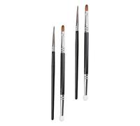 FIXOSHEE 4 pièces Pinceaux Maquillage Double-embout Brosse Correctrice Petite pour Concealer et Ombre à Paupières Kit Cosmétique Voyage Pratique Poignée Longue et Application Précise