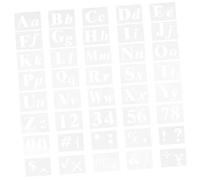 FIXOSHEE 40 pièces Pochoirs Lettres et Chiffres Réutilisables Pet Stencils Alphabet et Symboles pour Dessin Bricolage et Décoration DIY Format