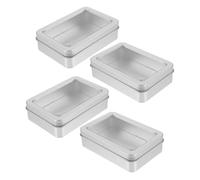 FIXOSHEE 4pièces Boîte De Rangement Métallique pour Dés avec Fenêtre Ouverte Organiseur Pratique pour Jeux Et Accessoires Fragiles