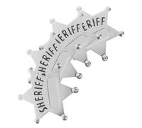 FIXOSHEE 4pièces Insigne De Shérif Métal Broche De Police Accessoires De Fête Western Épingle Étoile Décorations De Jeu De Rôle Pour Halloween