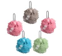 FIXOSHEE 5 pièces Éponge Bain Douce et Épaisse Boule de Lavage Exfoliante Pratique pour Fournitures de Bain à Mousse Facile pour Usage Domestique et Voyage