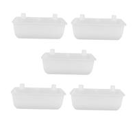 FIXOSHEE 5 pièces Mangeoire Blanche Épaisse pour Pigeons Boîte à Nourriture Pratique pour Cage à Oiseaux Accessoires Volière Faciles à Suspendre Remplir