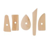 FIXOSHEE 5 pièces Outils de Modelage Bois pour Sculpture Argile Poterie Lissage et Façonnage Précis pour Artistes et Amateurs