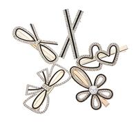 FIXOSHEE 5 pièces Petites Pinces Cheveux Alliage avec Perles Accessoires Coiffure Élégants pour Femmes et Filles Clips Décoratifs Colorés pour Usage Quotidien et Occasions Spéciales