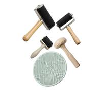 FIXOSHEE 5 Pièces Set pour Impression Artistique Plastique et Bois Caoutchouc pour Gravure et DIY de Linogravure