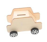 FIXOSHEE 5 Pièces Tirelire Bois Voiture à Peindre Pot à Économies DIY Garçon Fille Décor de Bureau Ludique et Educatif Créatif pour Garçon et Fille