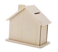 FIXOSHEE 5 Pièces Tirelire Maison Bois à Peindre Boîte Épargne DIY pour Garçons et Filles de Tirelires Non Peintes pour Artisanat et Décoration Coffret Éducatif de Bricolage