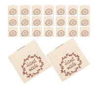 FIXOSHEE 50 Pièces 50 Étiquettes Faites Main en Coton Beige Motif Couronne Étiquettes de Couture Lavables pour Vêtements, Jouets, Paquet DIY Lot pour Loisirs Créatifs et Accessoires Faits