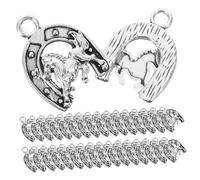 FIXOSHEE 50 pièces Breloques Cheval Alliage Robustes Pendentifs DIY pour Bracelet Collier Porte-clés Accessoires Créatifs