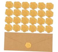 FIXOSHEE 50 pièces Cachet de Cire Autocollant Étiquette Adhésive Embossée pour Enveloppes Décor Mariage Invitations et Cartes Autocollant Cachet Floral Doré