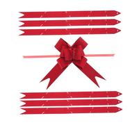 FIXOSHEE 50 Pièces Lot de Nœuds à Tirer Rouge Vif pour Décoration DIY de Fête Ornements pour Boîtes Nœuds Pull Fleur Faciles à Utiliser Adaptés Mariage et Noël