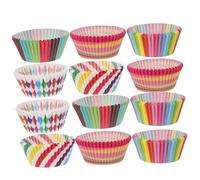 FIXOSHEE 500 pièces Caissettes Papier Pâtisserie Antiadhésives pour Cupcakes et Muffins Motifs Colorés Arc-ciel pour Fêtes Mariages et Anniversaires
