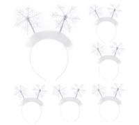 FIXOSHEE 6 Pièces Bandeau De Neige Clips De Noël Pour Cheveux Bandeaux De Pour Femmes Cerceau De Cheveux De Noël Bandeau Filles Décorer Plastique Blanche