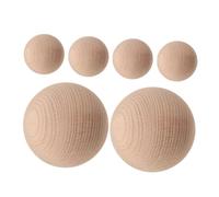 FIXOSHEE 6 pièces Boules Croquet Bois Brut Non Percées Solides Légères Portables pour Jeux Extérieurs Jardin Famille
