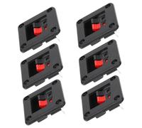 FIXOSHEE 6 pièces Connecteur de Bornier pour Haut-Parleur Plaque de Câblage Stéréo à Ressort Clip Terminal Rouge et Noir Résistant Corrosion et Anti-âge pour Enceintes et Éclairage LED