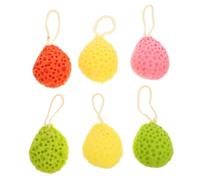 FIXOSHEE 6 pièces Éponge Bain Non Latex Nid Abeille Gommage Corps Forme Goutte Eau Éponges Bain Mélangées