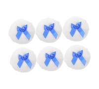 FIXOSHEE 6 Pièces Fluffy Plush Applicator With Cute Bow Design Soft Makeup Pads For Gentle Skin Care Portable And Lightweight For Home And Travel