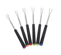 FIXOSHEE 6 pièces Fourchettes Fondue Acier Inoxydable Multifonctionnelles pour Fromage Chocolat Viande et Grillades Légères et Portables pour Camping et Pique-