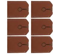 FIXOSHEE 6 Pièces Lot de 6 Protège-Rasoirs en Cuir PU Marron, Étui de Protection pour Tête de Rasoir Manuel Homme, Manchon de Sécurité pour Rasoir Droit, Accessoire de Rangement Compact