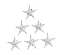 FIXOSHEE 6 Pièces Lot de Abat Jours Origami Pentagramme Argentés Décoration Intérieure Suspendue Étoile Design pour Chambre