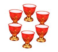 FIXOSHEE 6 Pièces Lot de Petites Tasses Offrande Délicates pour Culte Bouddhiste Verres à Eau Décoratifs pour Temple Cadeau Pratique et Élégant pour Prières et Offrandes