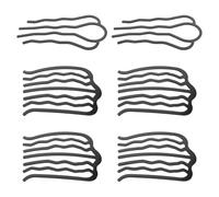 FIXOSHEE 6 pièces Peignes Latéraux Noirs Forme U Fourchettes à Cheveux pour Chignon et Coiffures Élégantes Accessoires pour Femmes